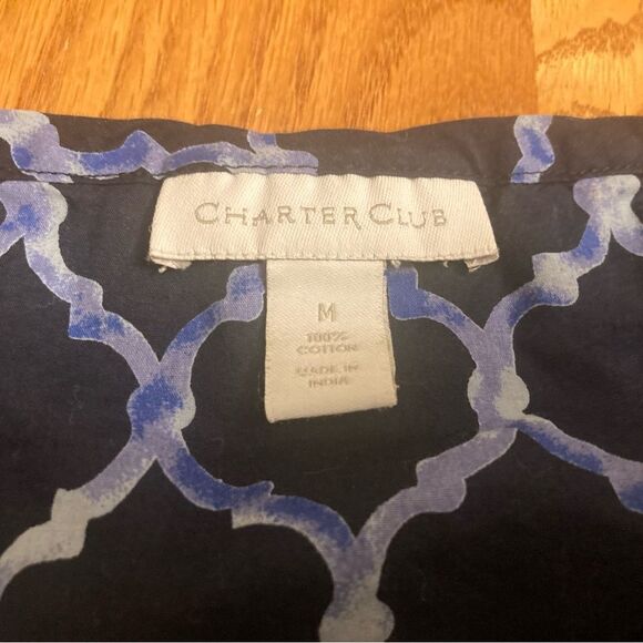Charter Club Blue Moroccan Tunic - Picture 3 of 11